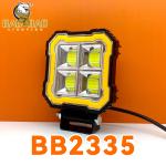 Square 80V Yellow White Flashing Red Warning Truck LED Headlight 4x4 Offroad