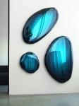 Mirrored Stainless Steel Blue-Green Wall Decor Crafted Hotel Showroom Furniture
