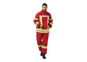 China Ripstop Woven Red Firefighter Uniform Waterproof And Insulation Layer factory