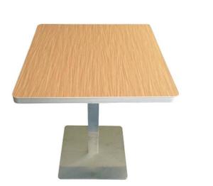 China YALEESON L800*W450*H720mm Square Table Tops with Square Stainless Steel Base Dining Table (size can be customized) factory