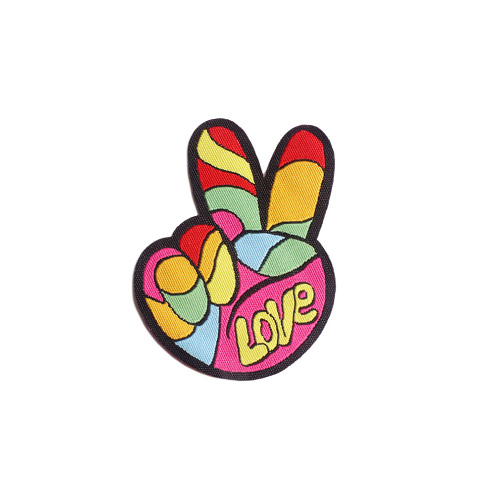 Multiple Logo Acceptable Iron On Embroidered Patches Badges Twill Fabric Custom Size
