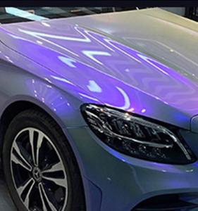 China Slideable Laser Blue Glitter Car Wrap Film 140gsm Thickness factory