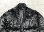 Womens Black Textured Faux Fur Chubby Coat With Funnel Collar High Fashion
