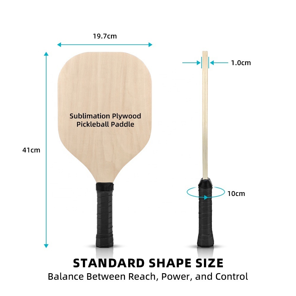 Custom Logo Double Sided Printed Plywood Pickleball Paddle Sublimation Blank