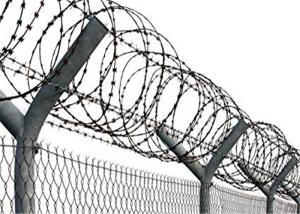 China High Tensile Razor Type Concertina Barbed Wire Galvanized Fencing Lines factory