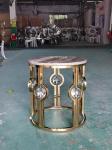 Gold Plated Stainless Steel Marble Side Table Light Luxury Metal Crystal Ball