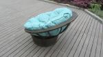 Round shape garden daybed wicker rattan beach swivel chair in all weather