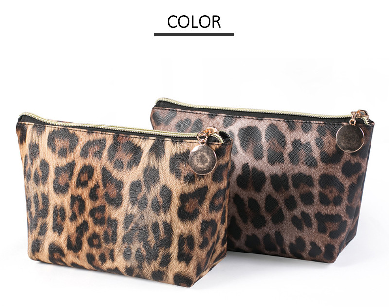 Multifunctional Leopard Print PU Makeup Travel Bag