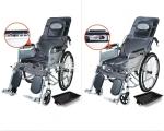 Red Compact Folding Wheelchair 110KG Lightweight Fold Up Wheelchair
