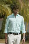 Water Green Long Dress Business Linen Men'S Pajamas