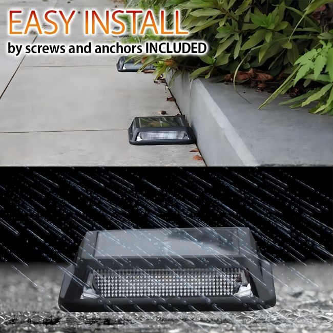Garden Walkway 222Lbs Road Safety Accessories Solar Road Stud Light For Deck Step Stair