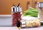 High White Glass Empty Glass Jars Salt And Pepper Shakers Round Shape