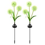 Ground Plug Triple Dandelion Solar Lawn Light for Outdoor Garden Landscape
