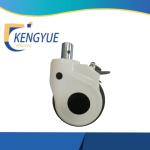 5 Inch Hand Cart Casters With Brake Hospital Medical White Color