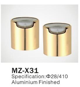 China Φ28/410 Plastic Push Pull Disc Top Cap aluminum cover for cosmetic plastic bottle closure factory