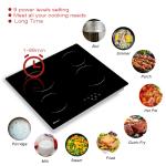 60cm Electric Ceramic Cooktop Burner Built In Black Glass Cooker With 4 Cooking