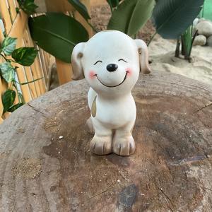 China Custom Pottery Garden Ornaments Handmade Puppy Ceramic Garden Decor factory