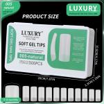 500PCS Square Fake Nails Acrylic Natural Clear Reusable False Nail Tips For Nail