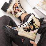 BSCI Lace Up Flat Leather Ankle Boots Rubber Bottom Womens Flat Combat Boots