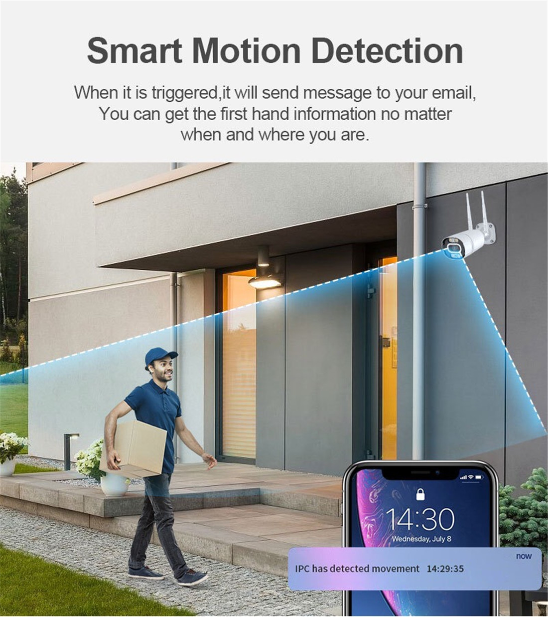 Unistone 2MP Outdoor Smart Wireless WIFI AI alarm camera(US-OW202)