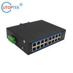 Industrial 16x10/100/1000Mbps RJ45 ports network switch DIN Rail IP40 4KV -40 ~