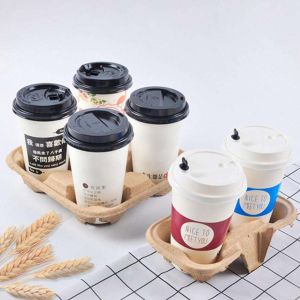 Wholesale Eco-friendly Disposable Custom Printed Coffee Cups Biodegradable Kraft