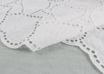 Off White Eyelet Cotton Lace Fabric Leaf Embroidery Patterns For Dresses Blouses