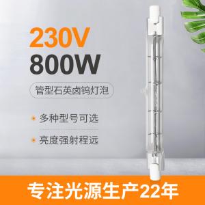 China 118mm 230V 800W R7S Quartz Infrared Bulb Jacketed Studio Lamp Halogen factory