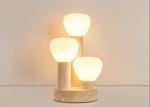 Yellow travertine wooden table lamp bedroom for home decorator interior stone