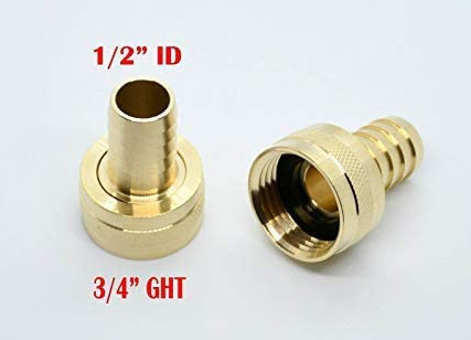1/2" Barb 3/4" Female GHT Brass Hose Fittings For Faucets