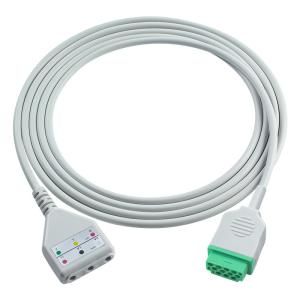 China GE ECG Trunk Cable Din Style 3lead Leadwires Cable 1.30M factory
