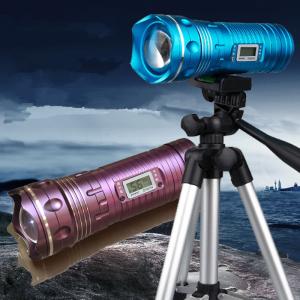 China 9 Files Yellow&amp;Blue&amp;White 5W Led Rotating Zoom Night Fishing Light Digital Led Display factory
