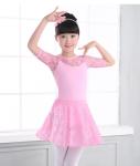 New Children Latin Dance Dress Long Sleeve Lace Sequin Kids Latin Dresses Girls