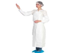 China Microporous Film Laminated Disposable Plastic Aprons , Throw Away Aprons factory