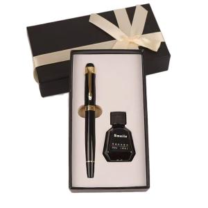 China Customized Innovative Biodegradable Packaging Black Ink Pen Set Gift Boxes EVA Insert factory
