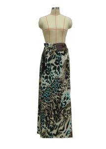China Leo Print Beautiful Womens Long Skirts , High Waisted Bodycon Skirt Anti Wrinkle factory
