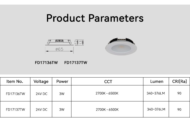 Smart Control Recessed LED Cabinet Light DC24V Small Recessed Cabinet Lights