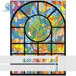 Round Stained Decorate Glass Panel Window Inside Catholic Church