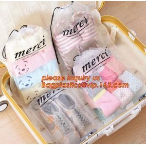 Biodegradable Customized Logo Printed Poly Drawstring Hotel/Travel Laundry