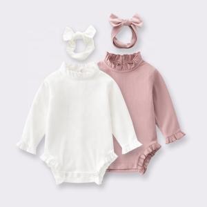 China In Stock Baby Romper Bamboo Children Ruffle design Girls Baby Bodysuits factory
