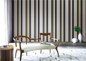 China Modern Black And Grey PVC Waterproof Wallpaper / For Home Anti Cracking factory