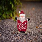Handmade Outdoor Metal Santa Claus Recycled Metal Indoor Christmas Decorations