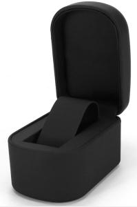 China Luxury Black Leather Watch Box Debossed Logo Exquisite Workmanship factory