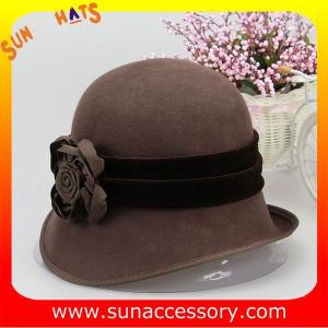 China Fashion hot sale cloche hats for ladies,100% Australia wool felt hats for women factory