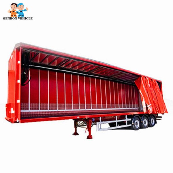 China Welding Design Van Enclosed 30ton 40ft Flatbed Curtain Side Trailers factory