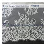White / Black 100% Nylon Eyelash Bridal Lace Trims For Special Summer Dress