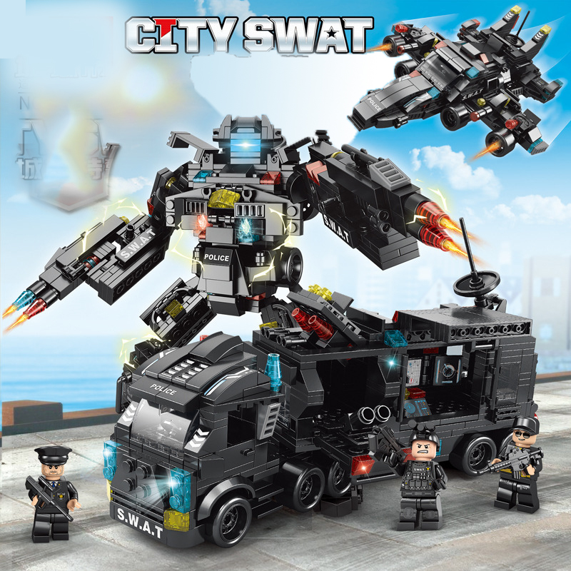 2.4G 35 in 1 Shape Changeable Multi Building Block SWAT Car RC Electric Toy for Teens