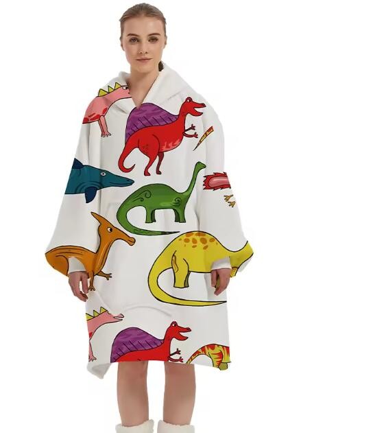Winter Oversized Hooded Blankets With Sleeves Fleece Sample Available