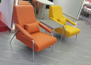 China Orange Yellow Modern Fabric Dining Chairs Sponge Filled factory