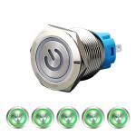 bonens 19mm Stainless Steel Momentary Self-reset 1NO Waterproof Metal Push